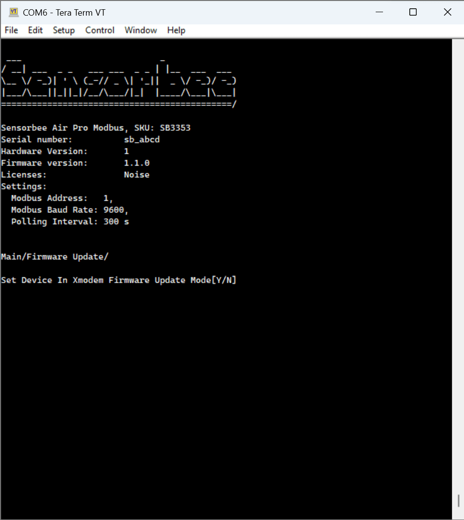 Firmware update entry prompt
