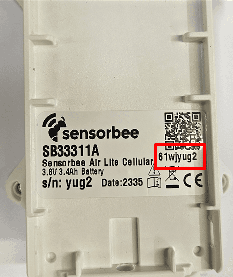 Pairing sticker on the back of the Air Lite