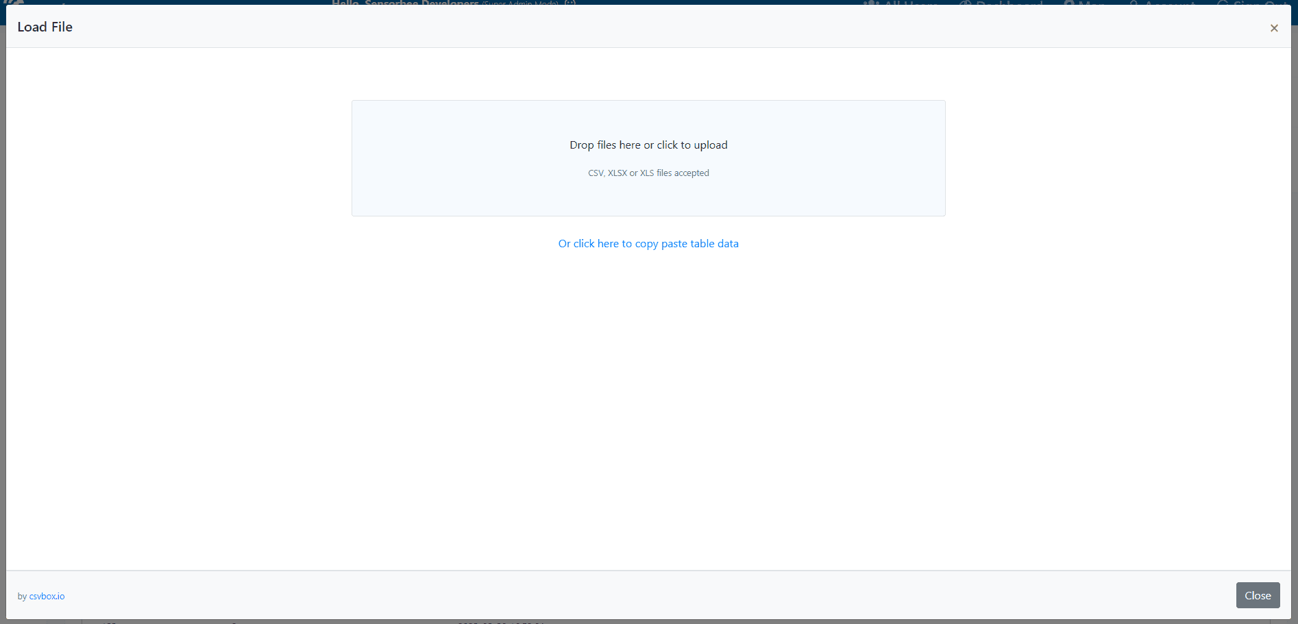 Browse File modal