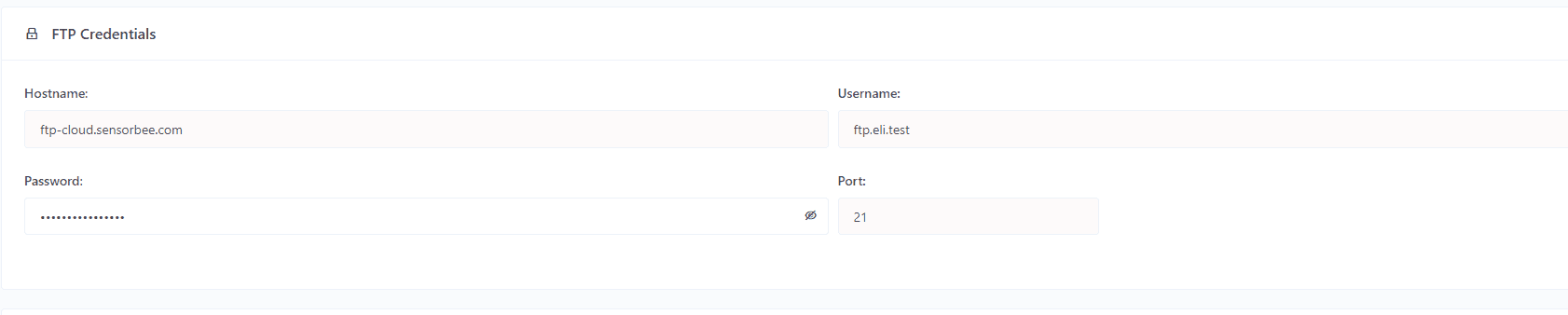 FTP credentials