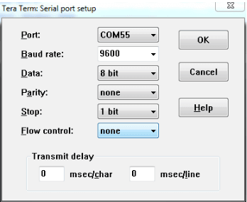 Serial port setup